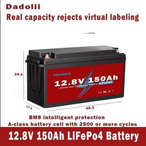 12V 200Ah LiFePO4 배터리 팩 (내장 BMS 포함) 태양광 발전 시스템 RV 주택 트롤링 모터용 리튬 인산철