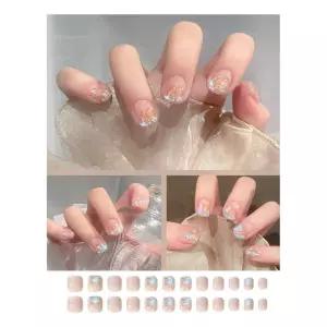 키밍 고급 요정 네일패치 모음 숏 24pcs 아트붙이는네 붙이는젤 젤팁 디자인 스티커 손톱 여름 웨딩 네일