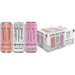 MONSTER ENERGY ULTRA 버라이어티 팩, PKZSD, 드링크, OF 에너지 무설탕 | 15 473.2ML(16온스) PACK