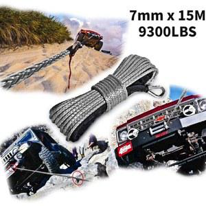 차량용케이블밴드 트럭 보트 ATV UTV용 합성 윈치 로프 케이블 견인 12 가닥 스트링 9300lbs 7mm 15m