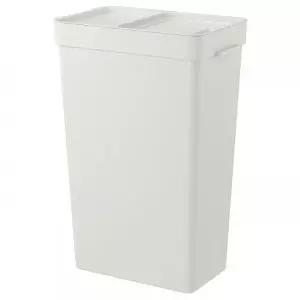 이케아 IKEA HALLBAR 홀바르 휴지통+뚜껑 라이트그레이 35 l 3429629