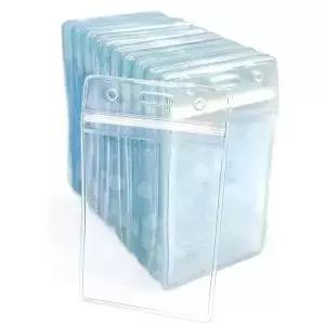 10pcs 수직 카드 홀더 투명 방수 배지 전시 인증서 및 직원 이름표에 적합