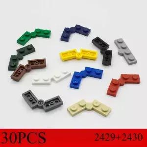 30개 테크닉 패널 1x2 힌지 부품 73983 2429 2430 블록 교체 교육용 STEM 기어 세트 구성품