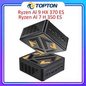 새로운 게이머 미니 PC OCuLink AMD Ryzen AI 9 HX 370 7 H 350 ES USB4 2x2.5G LAN 2xNVMe 휴대용 데스크