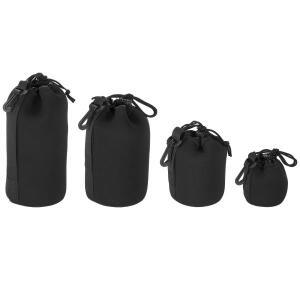 1/2/4PCS 카메라 렌즈 파우치 가방 DSLR 용 두께 보호 네오프렌 방수 케이스포함 Drawstring 블랙