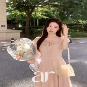 (국내제작)(2기장/브랜드퀄리티/페미닌무드) 리본 플레어 미니원피스 하객룩 오피스룩 op16406