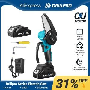 Drillpro 4 인치 1200W 전기 톱 Makita 호환 18V 배터리 용 브러시리스 bldc 무선 미니 정원 목공