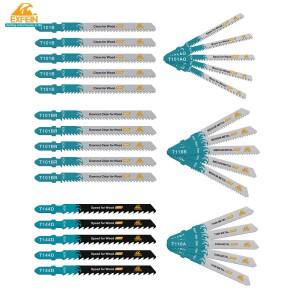 직소 블레이드 세트 5pcs HSS 모듬 T-샤크 교체 목재 플라스틱 및 금속 톱 절단용