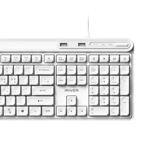 아이리버 무소음 키스킨 유선 키보드 USB허브 2포트 항균 사무용 PC 노트북 K601U 화이트
