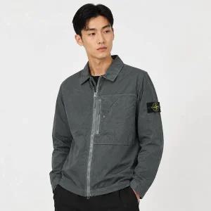[스톤아일랜드] 남성 오버셔츠 나일론 메탈 에코닐 펄그레이 157427098