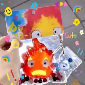 캘시퍼 불꽃 하울의 움직이는성 열쇠고리 쥐어짜기 말랑이 슬라임 미니키링증정 열쇠고리 키 커플템 우정템