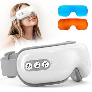 FORALES EYE MASSAGER WITH HEAT AND COOLING HEATED MASK FOR DRY EYES SLEEP COOLING GEL PUFFINESS BLUETOOTH MUSIC MODES CORDLESS FOLDABLE RELAX GIFT WOMEN MEN