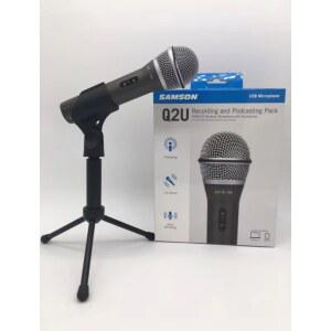SAMSON Q2U 다이나믹 마이크, 내장 사운드 카드 및 USB 마이크 탑재, 전문 녹음, 오디오북 더빙용