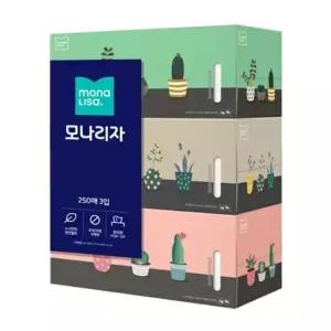 모나리자 라이브스마트 각티슈 250매 3곽1팩 벨라지오 밸라지오 팩(1개입)