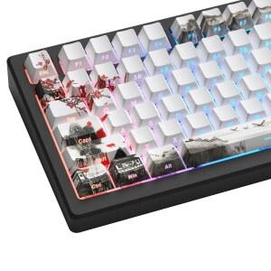 워미어 PBT 키캡 세트 130개, 커스텀 화이트 일본 키보드 더블샷 염료 서브 사이드 프린트 샤인 60 65 75 100%, 체리 프로필, 블라썸