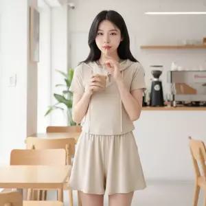 크롭후드티 반팔 반바지 트레이닝 세트 셋업 치마바지