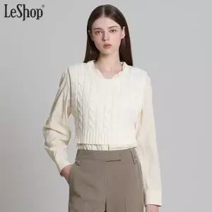 [르샵(LeShop)] 크롭 꽈배기 조끼 (택가격: 59000원)