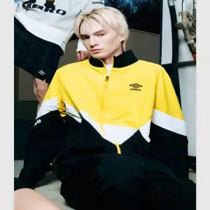 엄브로 팝러쉬 컬러블럭 스탠넥 바람막이 자켓 옐로우 UR123CJK34 6045868