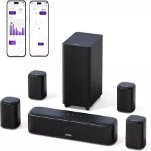 ULTIMEA 7.1ch 가상 서라운드 사운드 바 4개의 스피커가 있는 스마트 TV용 최대 전력 330W 시스템 앱 제어