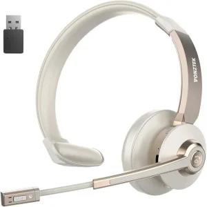 폰츠텍 무선 헤드셋 마이크 노이즈 캔슬링 및 USB 동글이 포함된 트럭 운전사 블루투스 휴대폰 PC용