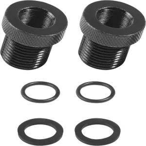 SCUARI 2 팩 필터 어댑터 자동차 액세서리 1/2x28 3/4 x16 스레드 고무 크러쉬 와셔 블랙 메탈 프로텍터