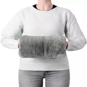 브룩스톤 인조 모피 핸드 워머 전자레인지 젤 팩으로 차가운 머프를 진정시켜 오래 지속되는 열을