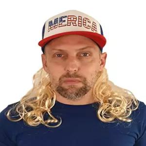 HandinHandCreations 미국 금발 숭어 모자 가발 Merica Redneck 이국적인