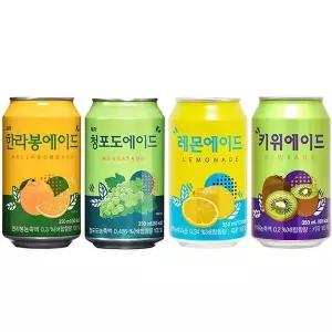 일화 에이드 4종 350ml 48개 청포도 한라봉 키위 레몬