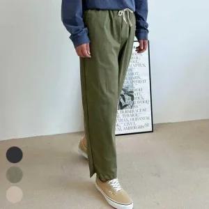 바지 원마일 남자 캐주얼 배기팬츠 밴딩 코디
