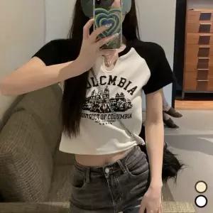 오너클랜 배색 크롭티 반팔 티셔츠 여자크롭티 반팔크롭티 크롭티 크롭반팔티 배꼽티