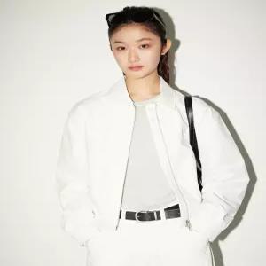 리 우먼 스트링 코튼 블루종 자켓 아이보리 5922663