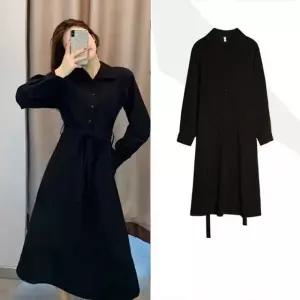 [하프클럽/]롱 트위드 카라 꾸안꾸 캠퍼스룩 원피스룩
