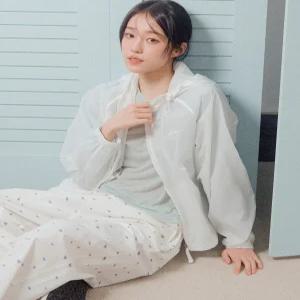 리 우먼 후드 윈드 브레이커 화이트 5979482