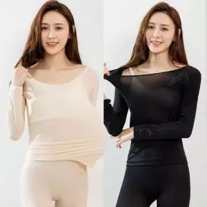 [하프클럽/]여성 기모 슬림 베이직 내복
