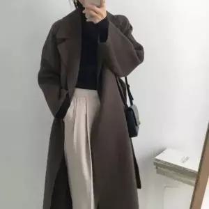 [하프클럽/]카라 여성 겨울 울 롱 꾸안꾸 데일리룩 재킷