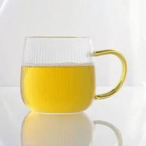 손잡이컵 고급스러운 링클 내열 유리 손잡이 컵 7day 350ml