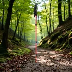 [하프클럽/]PL 사계절 등산 모자 원마운트 4단 길이조절 등산스틱(110cm) (레드