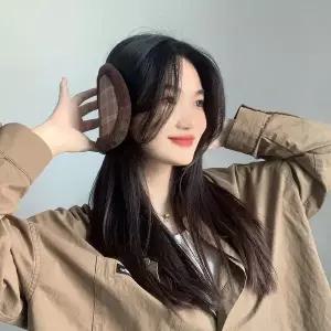 [하프클럽/]PL 범용적 귀마개 체크패턴 방한 귀마개(브라운) No33