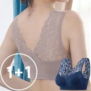 [로즈엘리]1 1 레이스 브이넥 심리스브라렛 2장세트 3컬러
