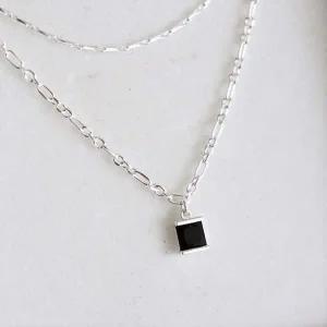 [골드스마일](Silver925) Mono black necklace
