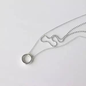 [골드스마일](Silver925) Circle two line necklace