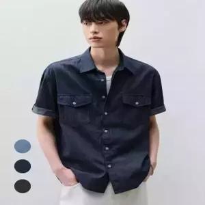 드로우핏젠플록스X드로우핏 린넨 데님 롤업 셔츠 3color
