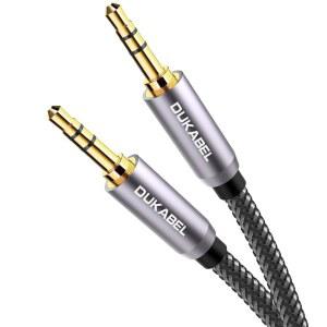 듀카벨 탑 시리즈 3.5MM AUX 케이블 무손실 오디오 금도금 보조 나일론 땋기 남성 대 스테레오 코드 자동차 헤드폰 스피커 홈 스테레오(4피트(1.2미터)