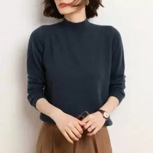 반폴라티 여성 목티 5부 반목폴라 터틀넥 반팔 티셔츠