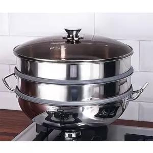 swK 찜솥 3중 키친아트 33cm 찜냄비 찜기 찜통 채반 3단 찜판 만두찜솥