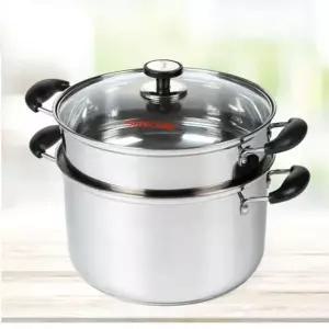 swK 키친아트 2단 찜솥 스텐 24cm 찜냄비 찜기 채반 찜통 만두찜솥