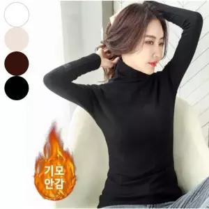 여성 목폴라 티셔츠 기모 이너 폴라티 상의