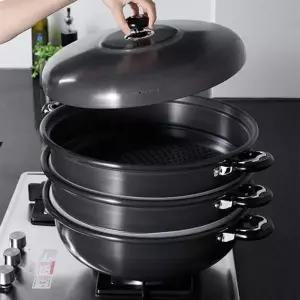 swK 유진토스코 찜기 찜통 냄비 찜솥 경질 3단 38cm 찜