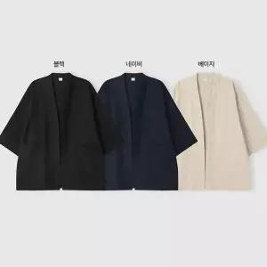 남자 여름 오버핏 오픈 반팔 가디건 ET-CAH-Q002-네이비