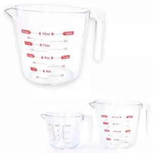 250ml 500ml 칼라눈금 투명 PC 계량컵 1p